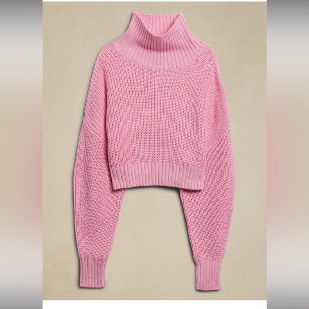 Banana Republic Janie cropped sweater pink spring lily size XS new without tags